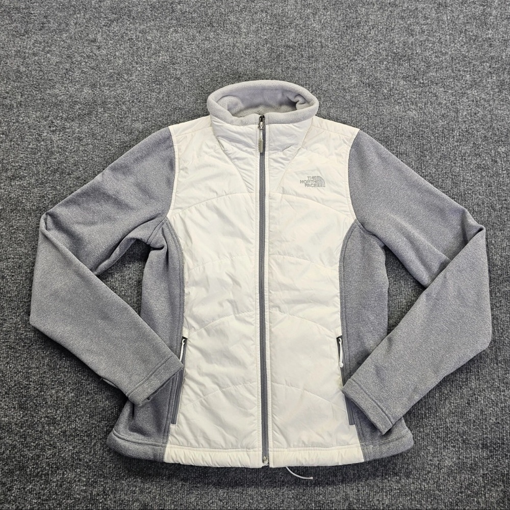 The North Face Women's White and Gray zip up Jacket